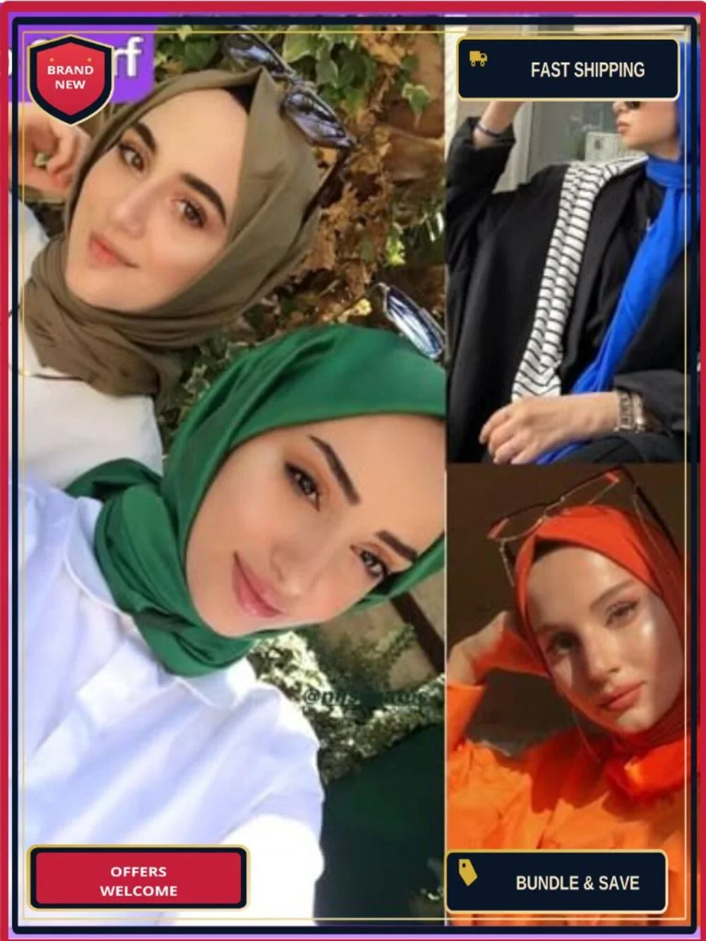 100% Polyester Large Hijab Head Wrap Scarf for Black Women Turban Style